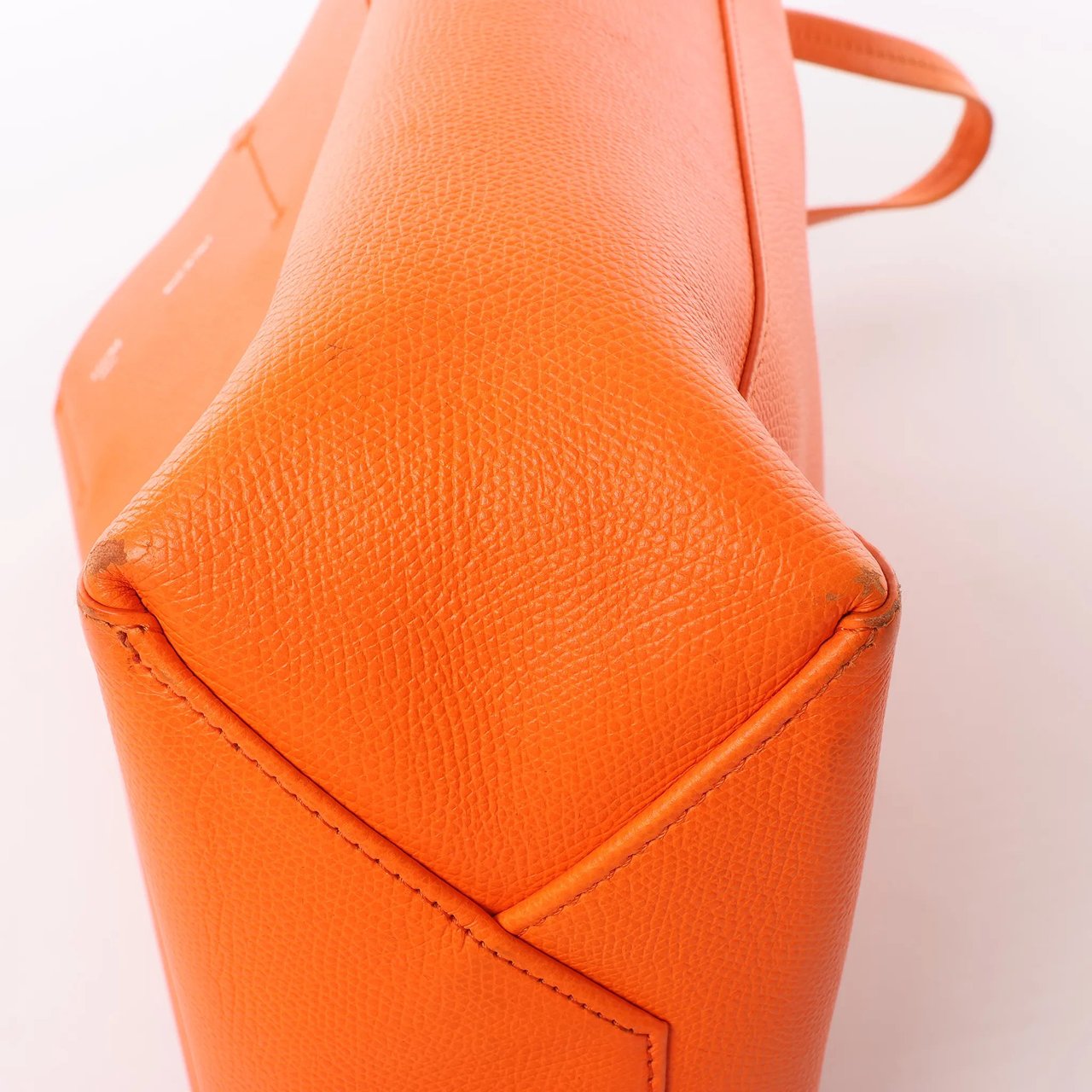 CELINE Cabas Vertical Small Leather 2Way Handbag in Orange Oranje