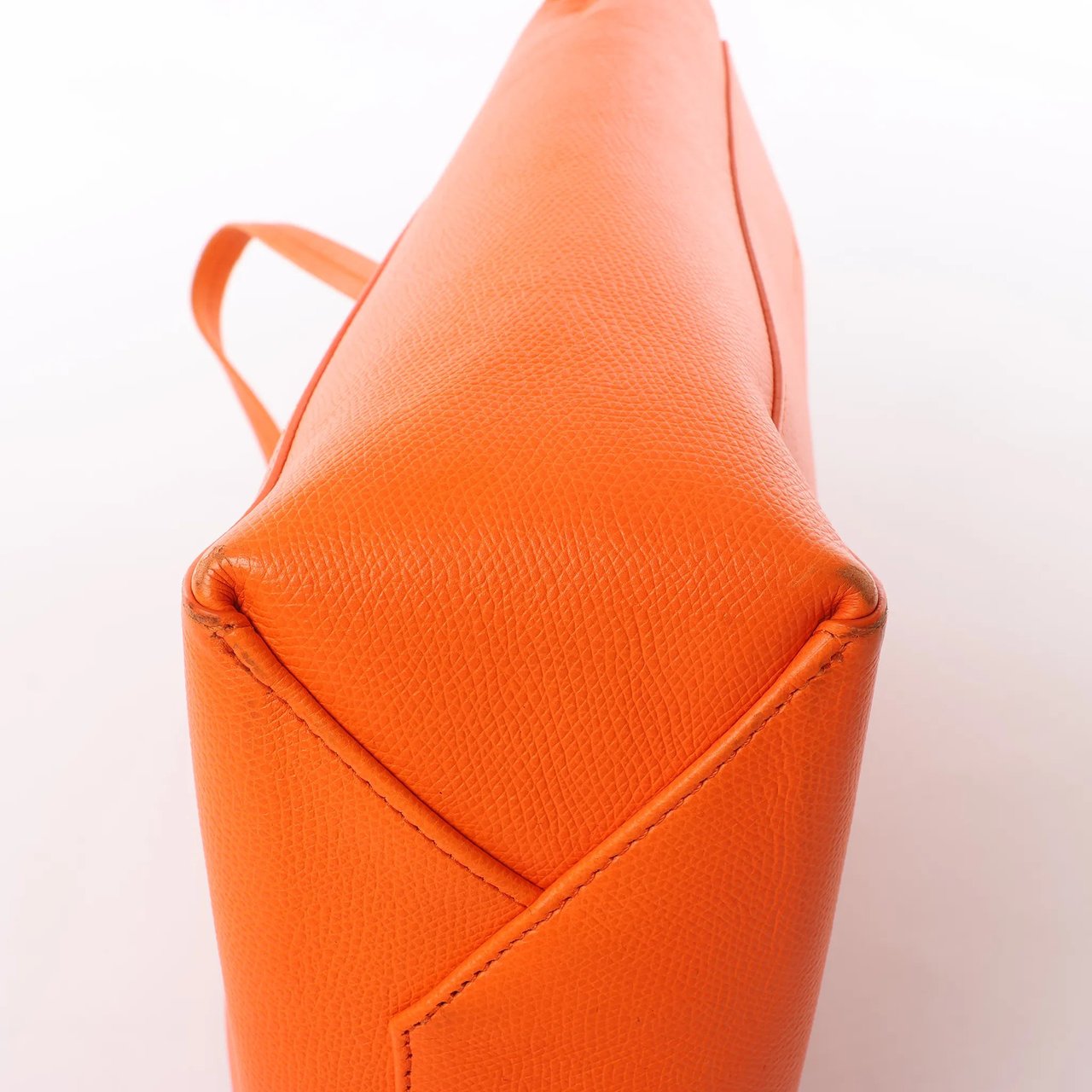 CELINE Cabas Vertical Small Leather 2Way Handbag in Orange Oranje