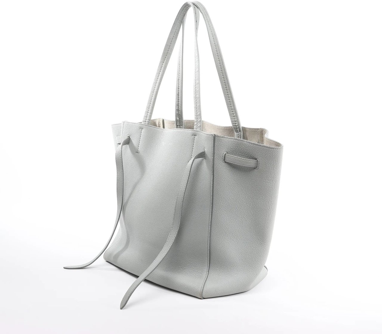 Celine Cabas Phantom Small Leather Shoulder Bag in Gray Grijs