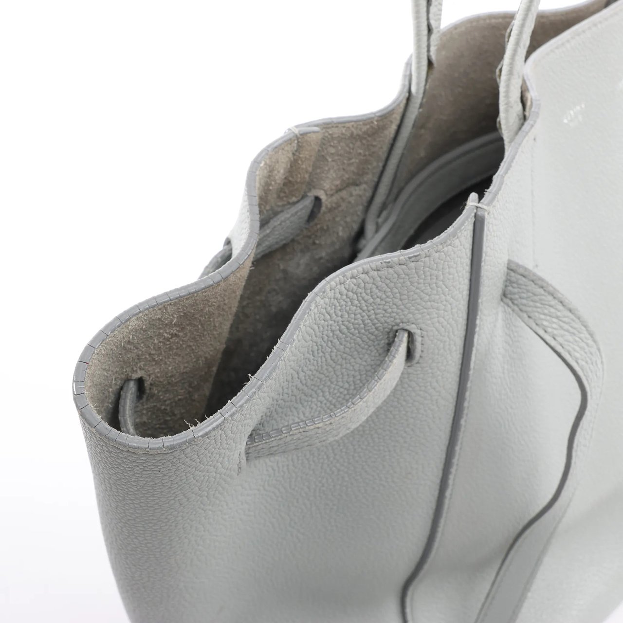 Celine Cabas Phantom Small Leather Shoulder Bag in Gray Grijs