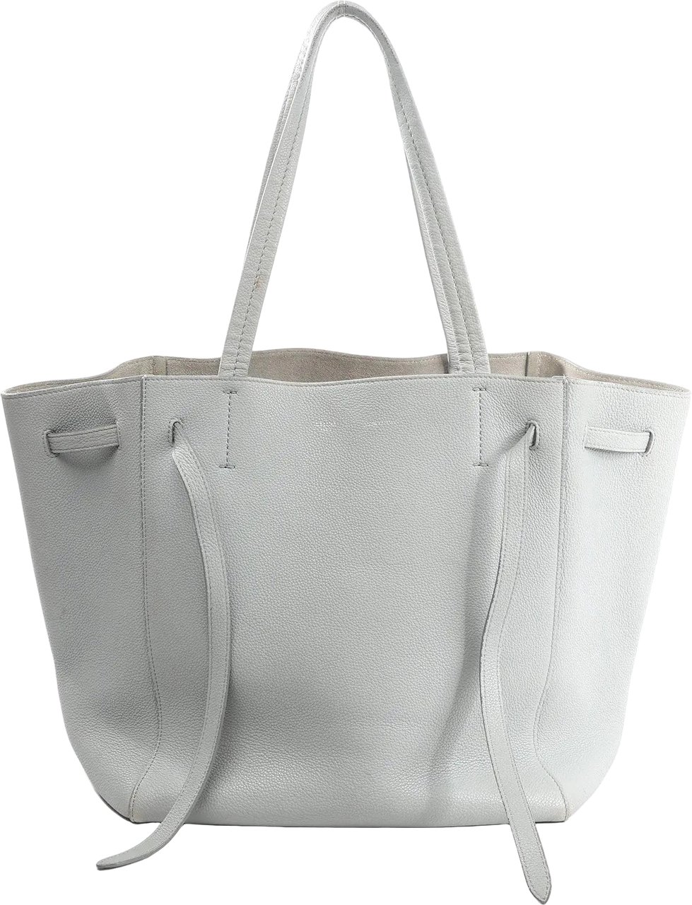 Celine Cabas Phantom Small Leather Shoulder Bag in Gray Grijs
