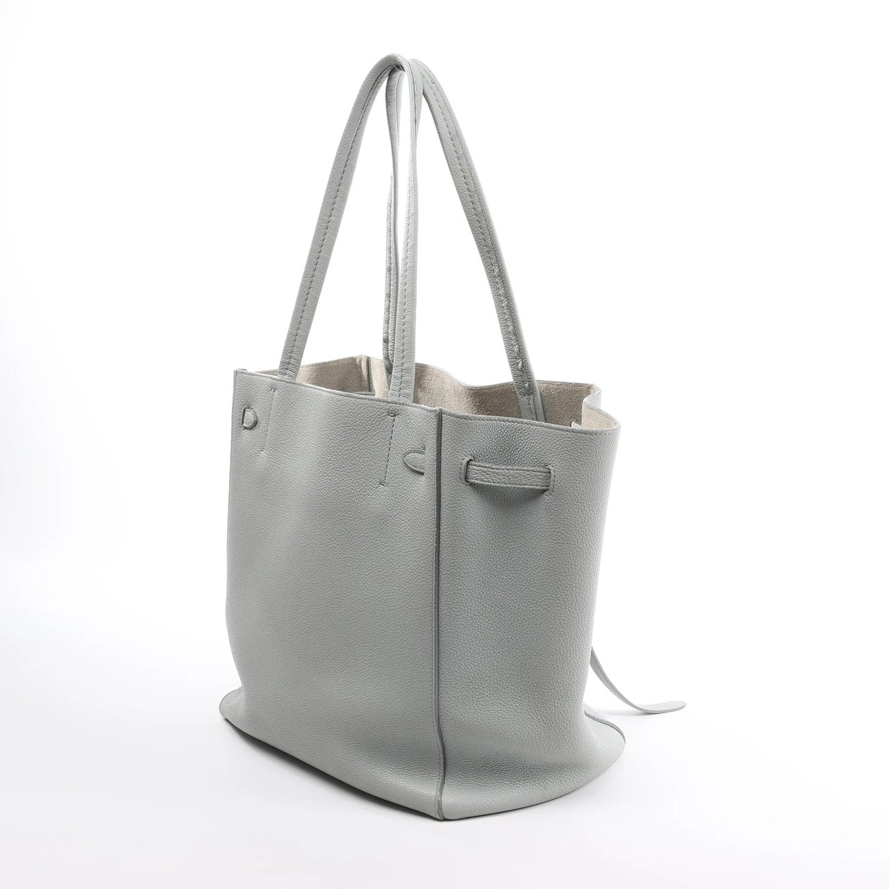 Celine Cabas Phantom Small Leather Shoulder Bag in Gray Grijs