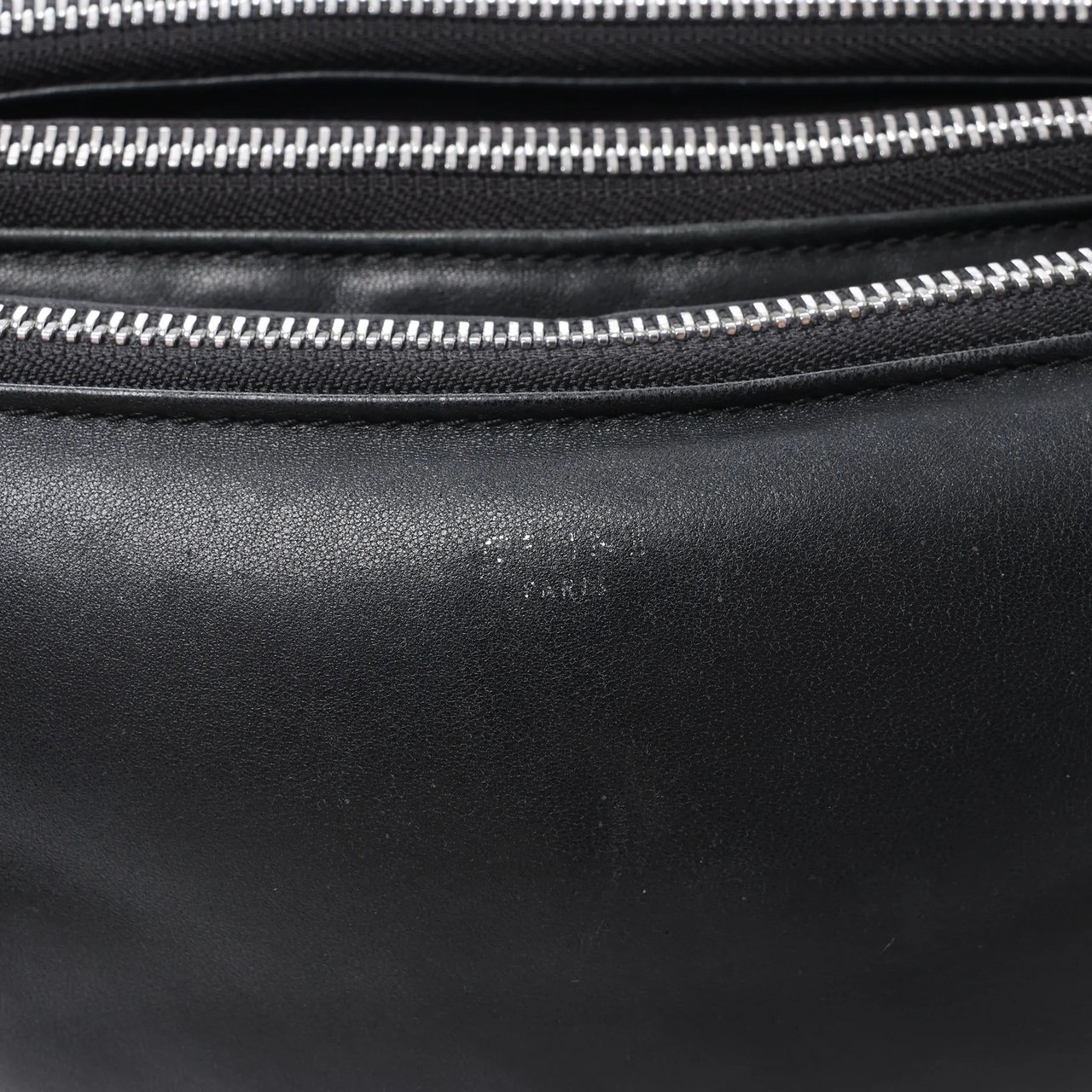 Celine Soft Trio Small Leather Crossbody bag in Black Zwart