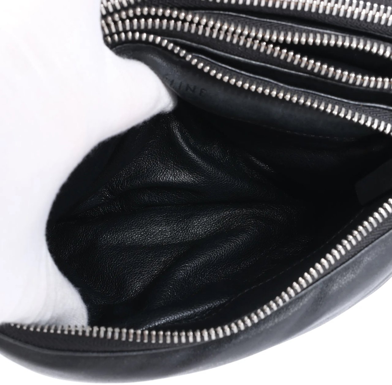 Celine Soft Trio Small Leather Crossbody bag in Black Zwart