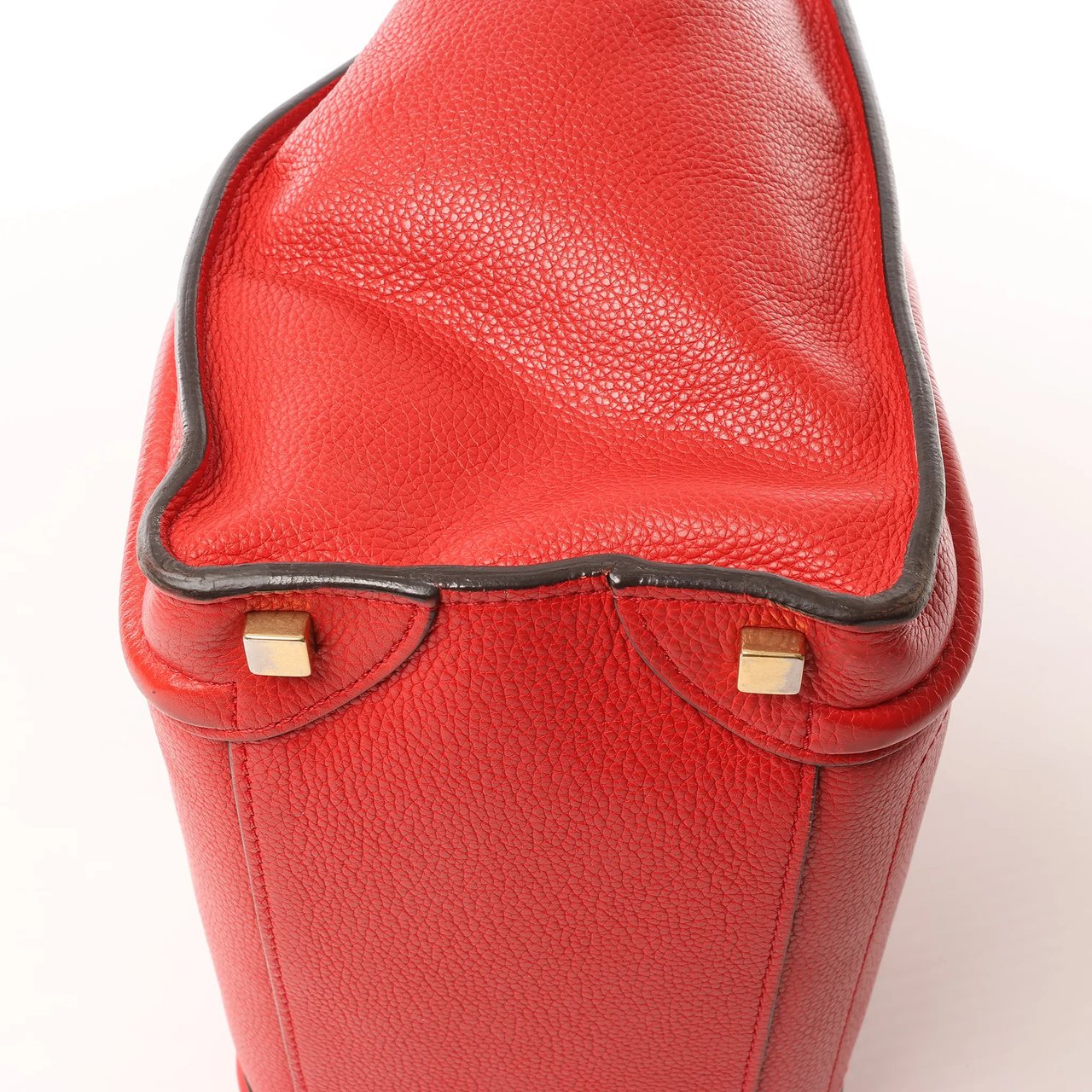 CELINE Luggage Micro Leather Handbag in Red Rood