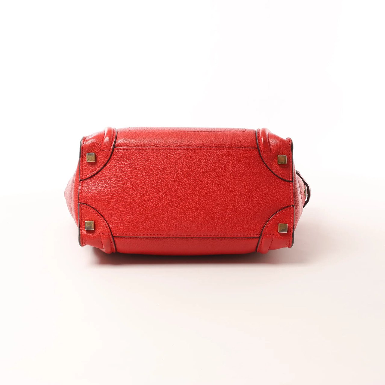 CELINE Luggage Micro Leather Handbag in Red Rood