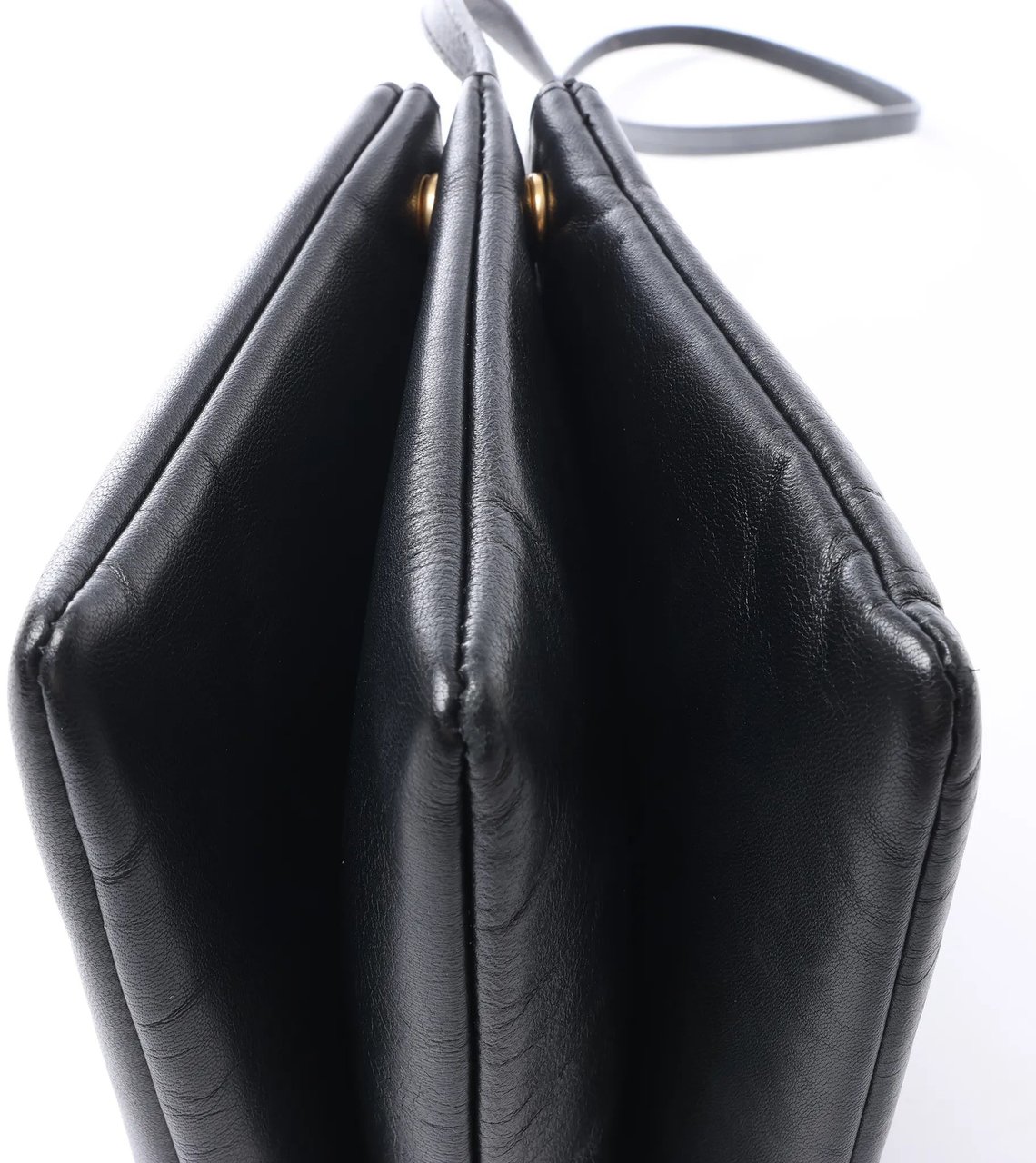 Celine Trio Small Leather Crossbody bag in Black Zwart