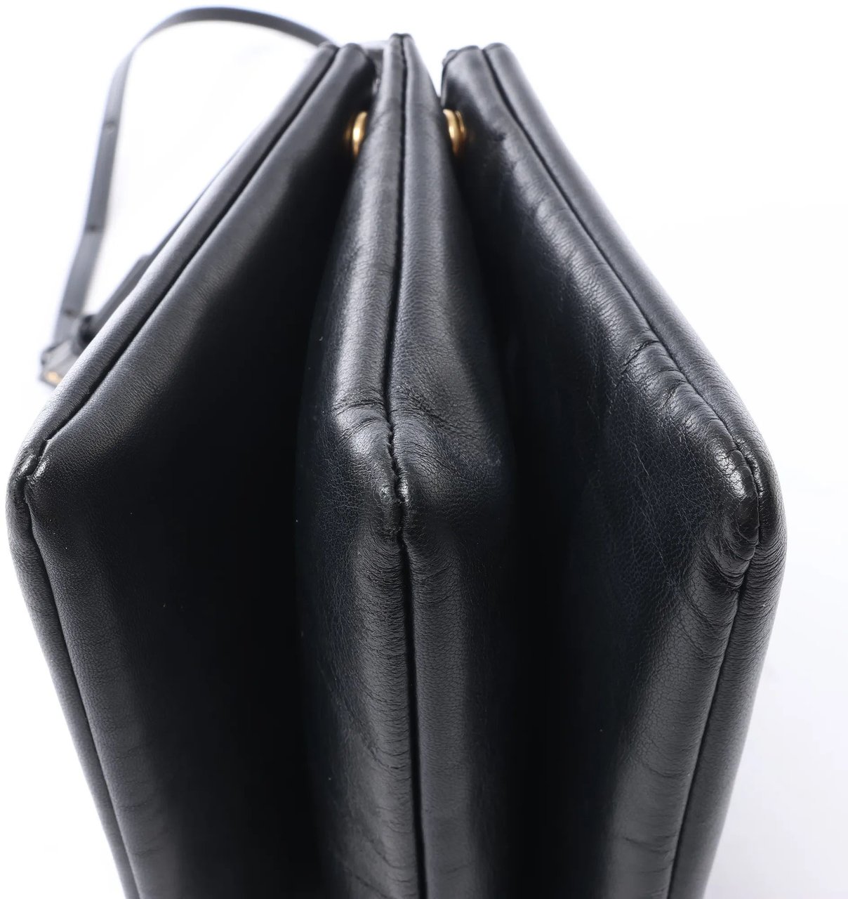 Celine Trio Small Leather Crossbody bag in Black Zwart