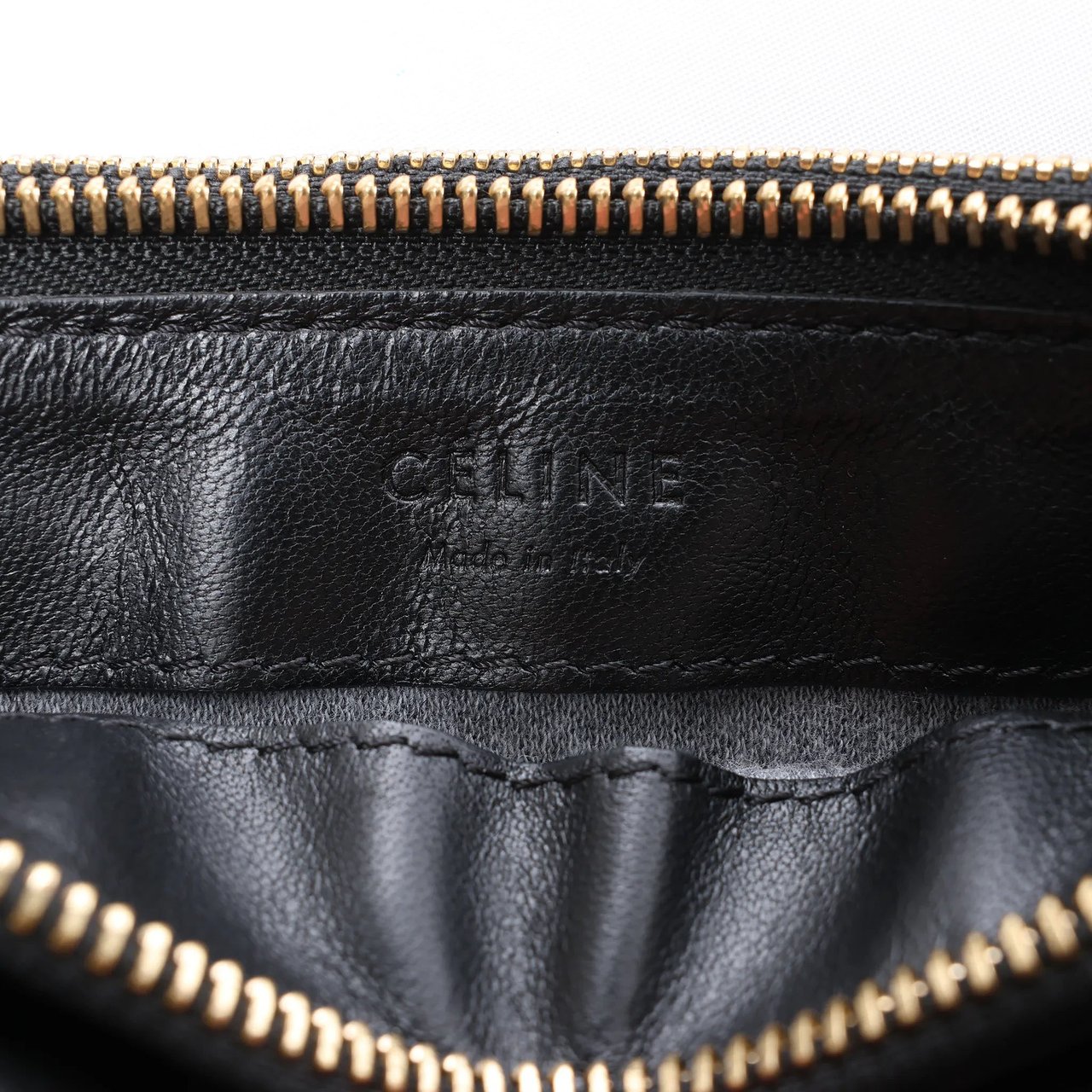 Celine Trio Small Leather Crossbody bag in Black Zwart