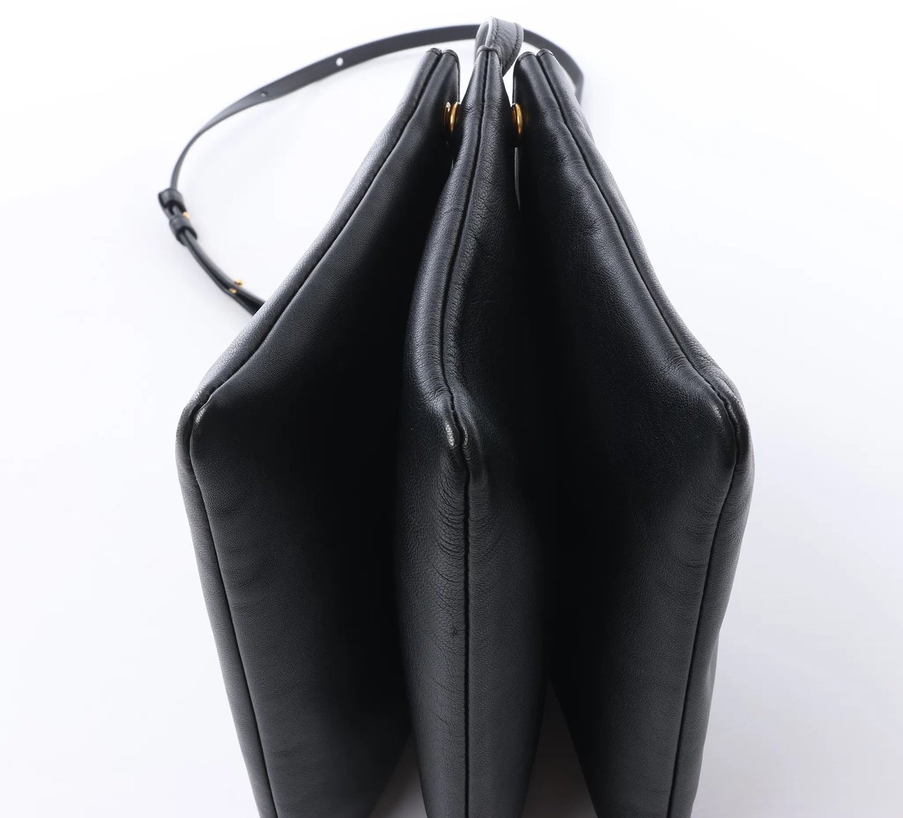 Celine Trio Large Leather Crossbody bag in Black Zwart