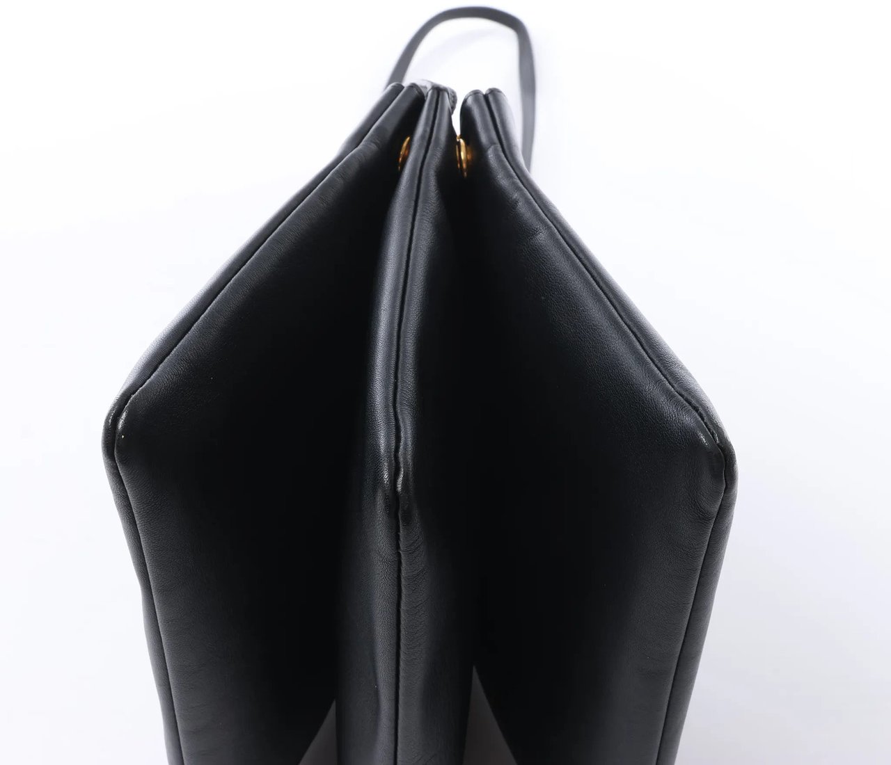 Celine Trio Large Leather Crossbody bag in Black Zwart