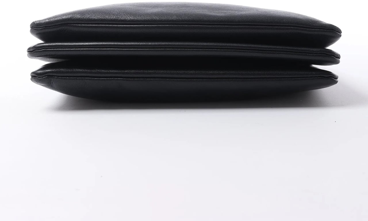 Celine Trio Large Leather Crossbody bag in Black Zwart