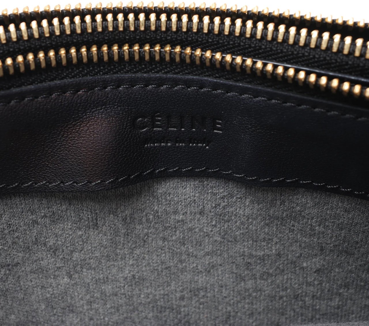 Celine Trio Large Leather Crossbody bag in Black Zwart