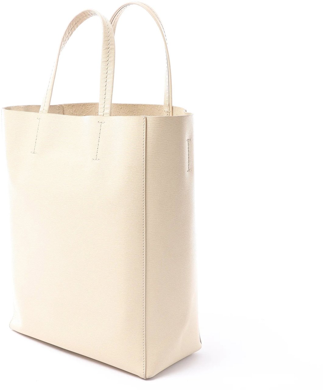 CELINE Cabas Vertical Small Leather Handbag in Beige Beige