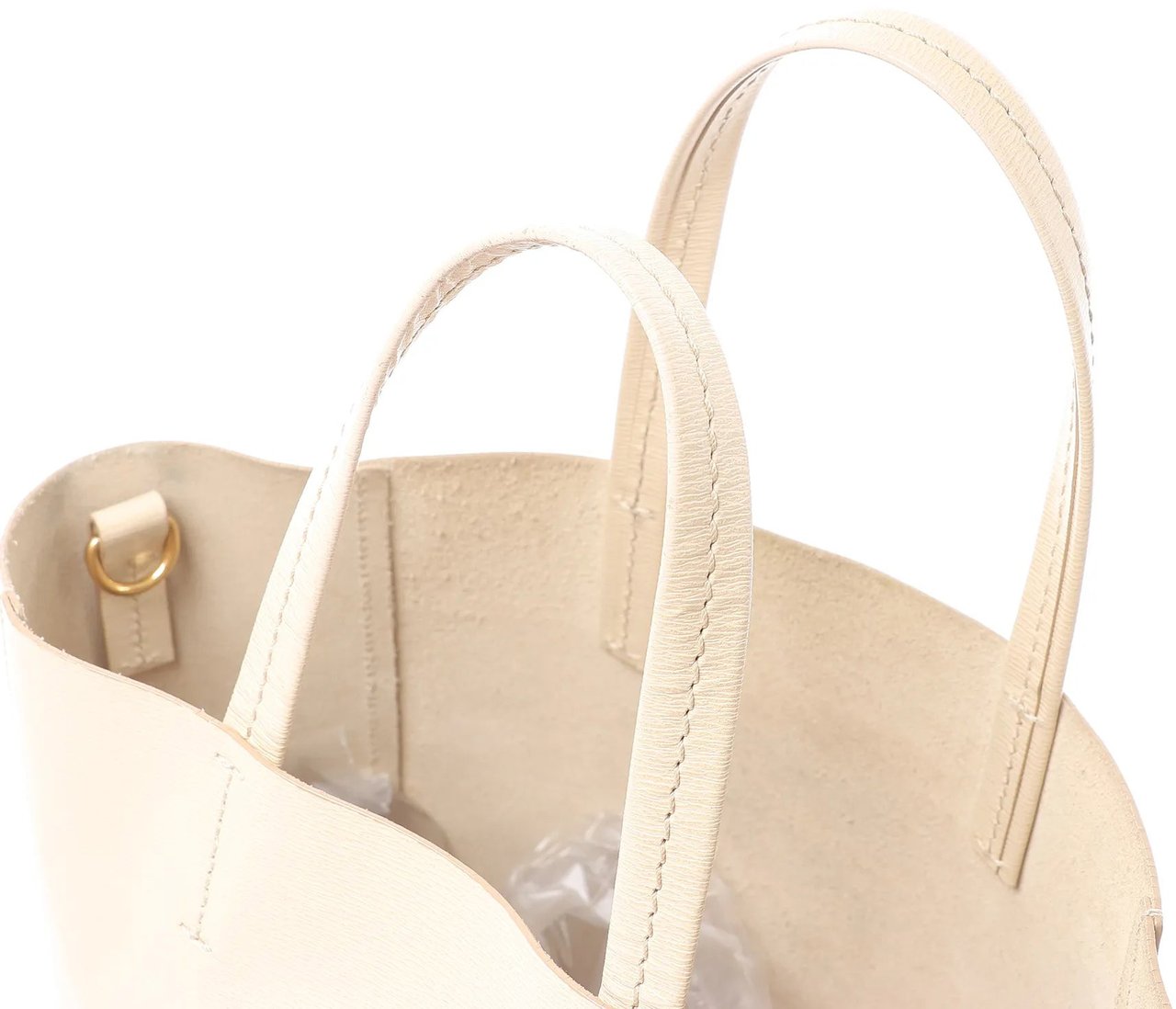 CELINE Cabas Vertical Small Leather Handbag in Beige Beige