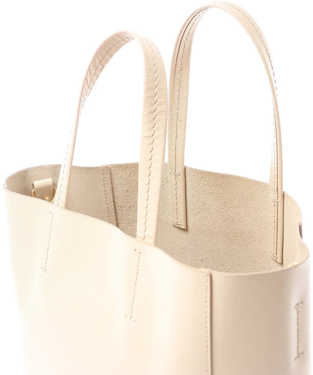 CELINE Cabas Vertical Small Leather Handbag in Beige Beige