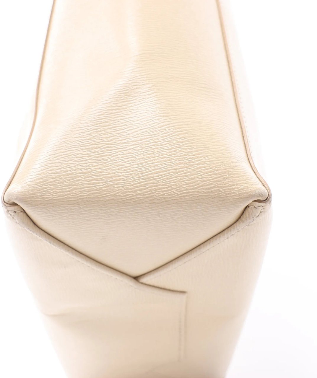 CELINE Cabas Vertical Small Leather Handbag in Beige Beige