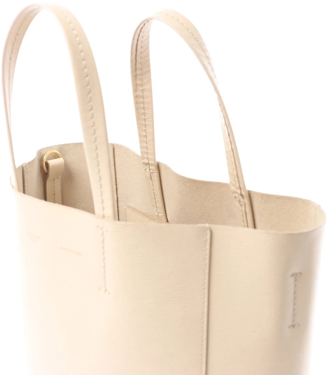 CELINE Cabas Vertical Small Leather Handbag in Beige Beige