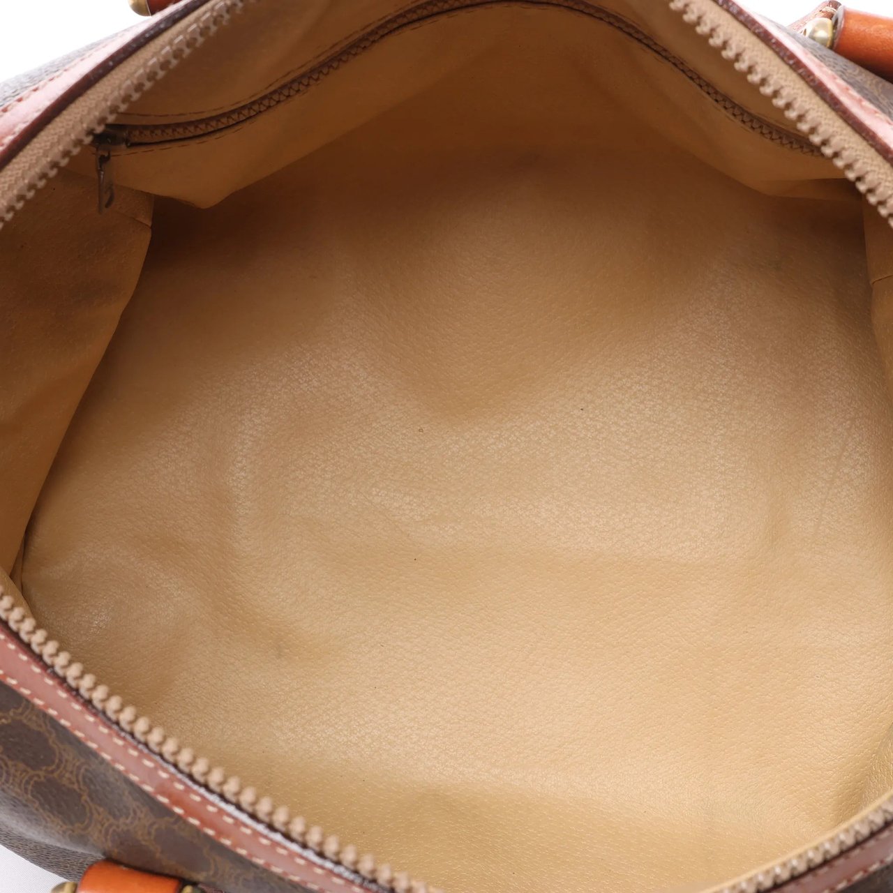 Celine Macadam Boston PVC & Leather Handbag in Brown Bruin