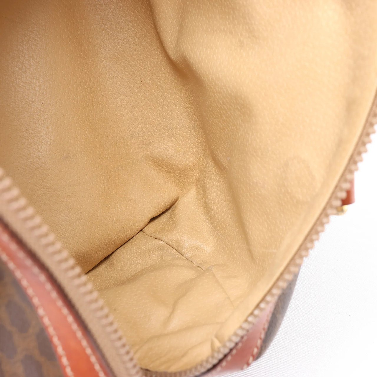 Celine Macadam Boston PVC & Leather Handbag in Brown Bruin