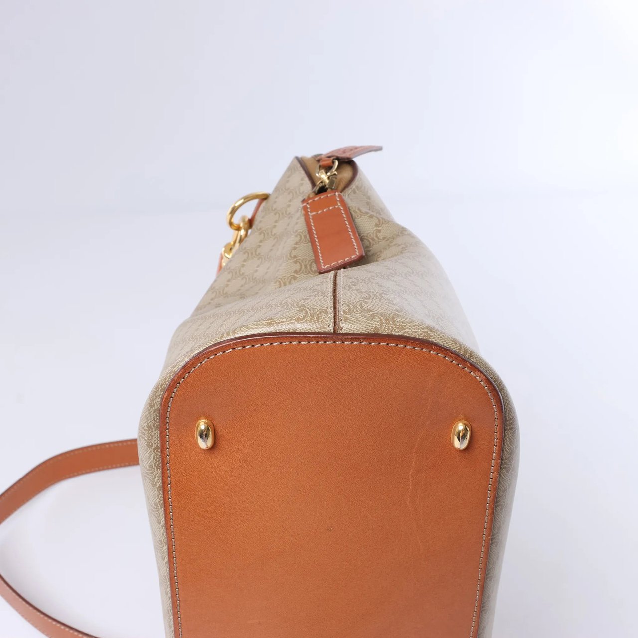 Celine Macadam Canvas x Leather 2Way Handbag in Beige Beige