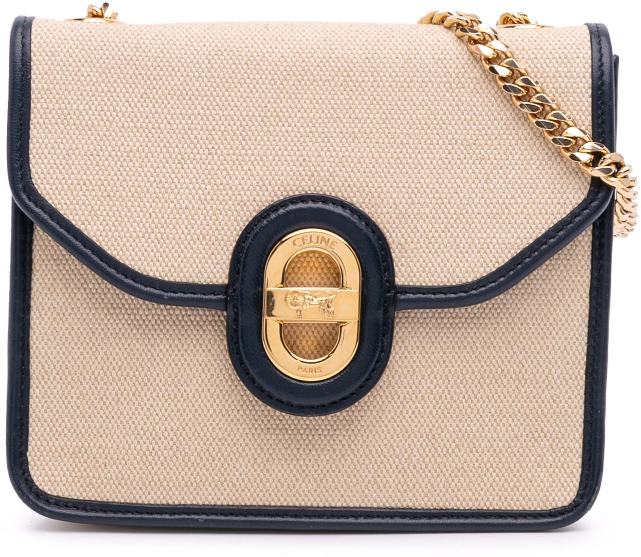 Celine Canvas Sulky Clutch With Chain Bruin