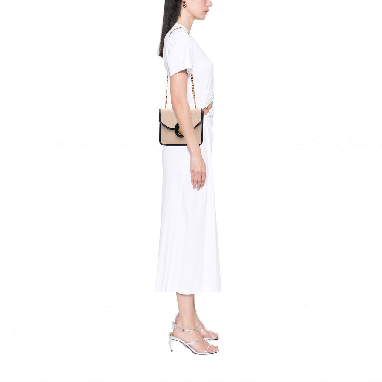 Celine Canvas Sulky Clutch With Chain Bruin