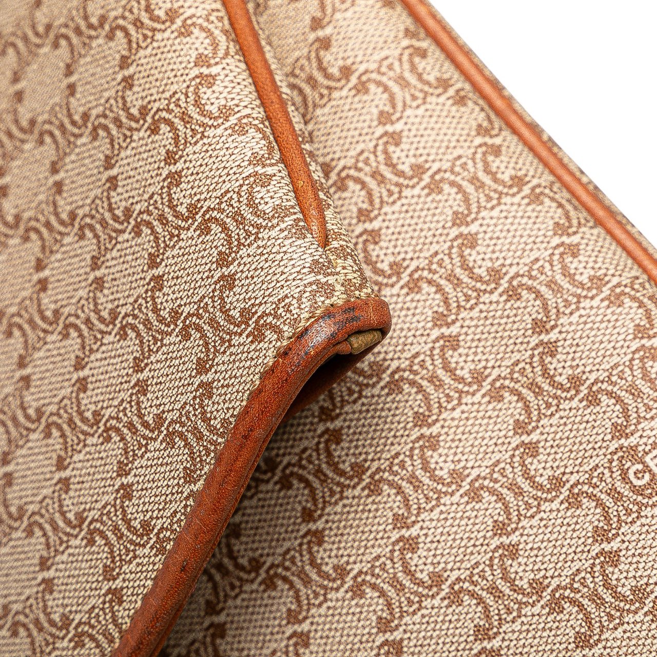 Celine Macadam Coated Canvas Clutch Bruin