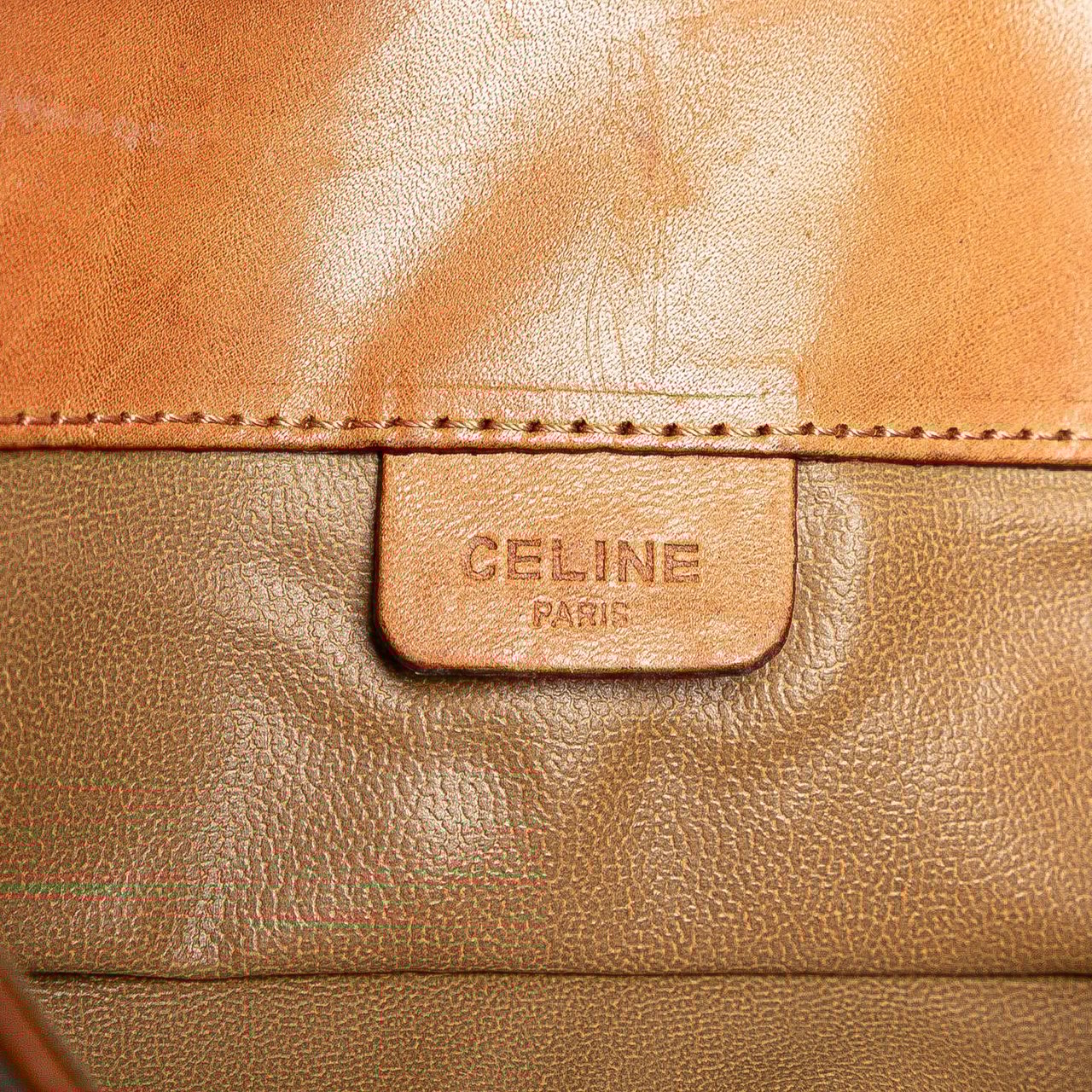 Celine Macadam Coated Canvas Clutch Bruin