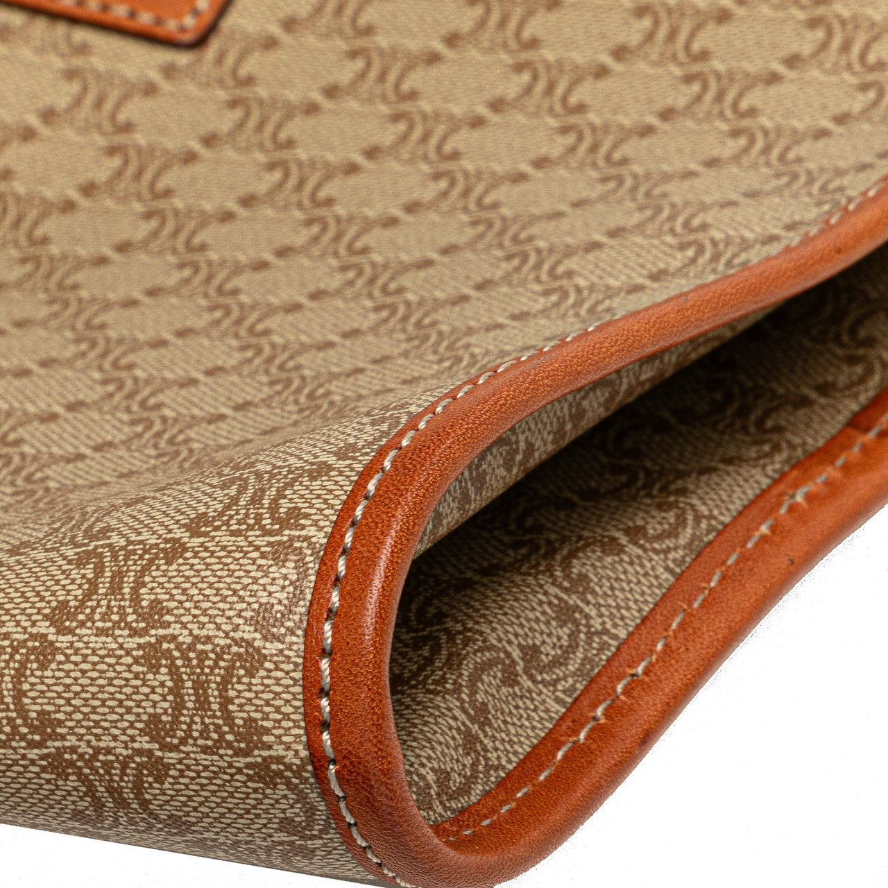 Celine Macadam Coated Canvas Clutch Bruin