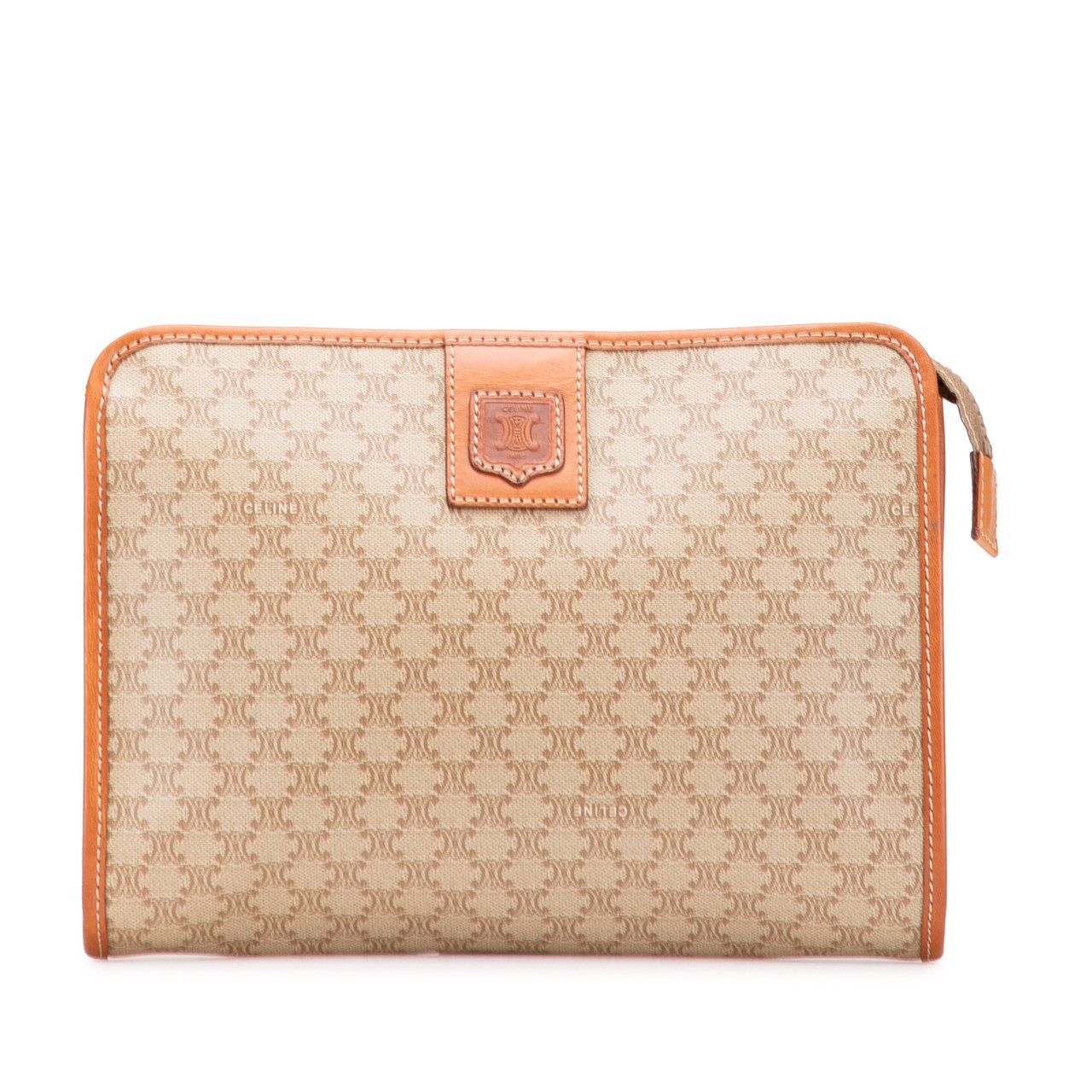 Celine Macadam Coated Canvas Clutch Bruin