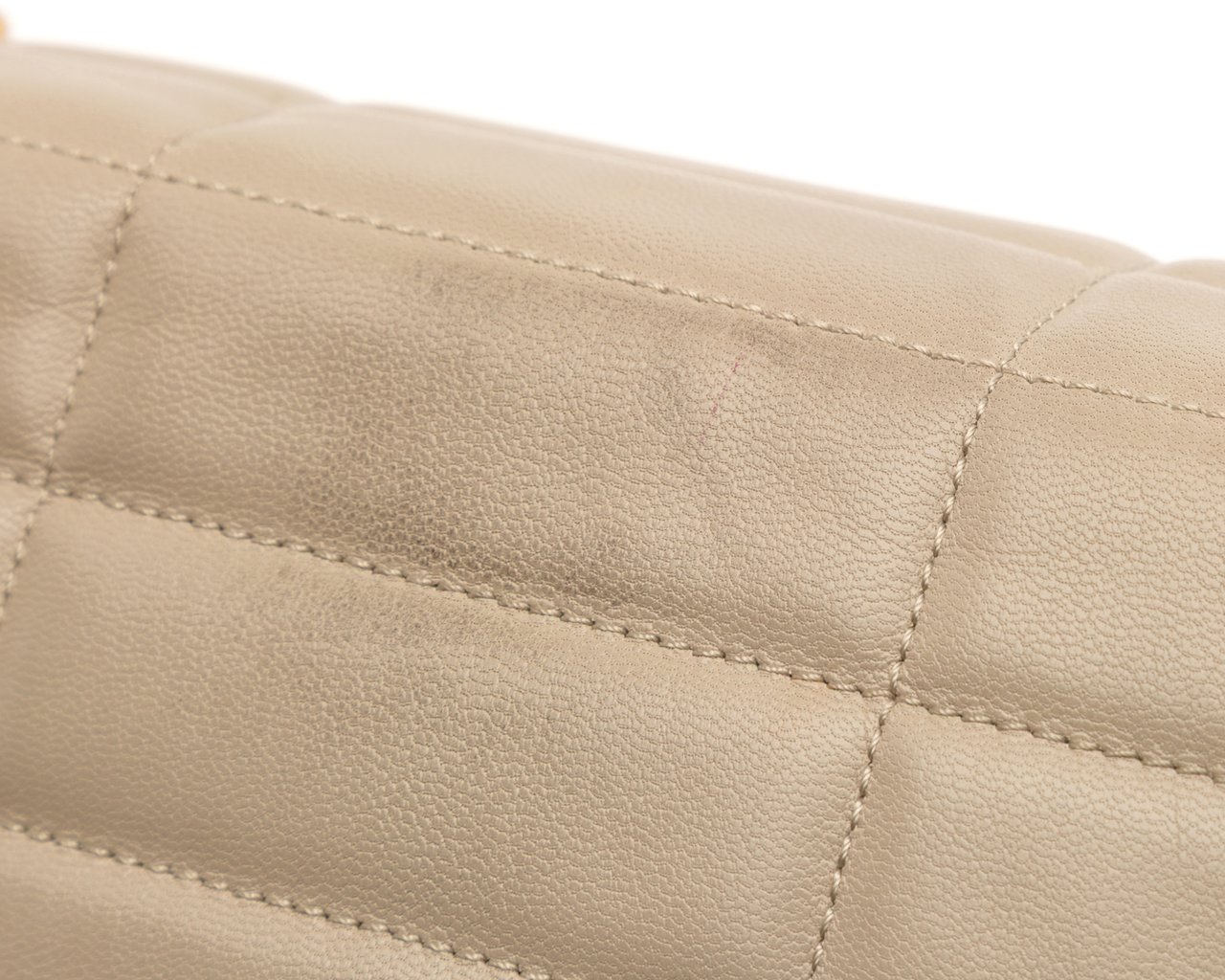 Celine Matelasse Goatskin Monochrome Chain Shoulder Bag Bruin