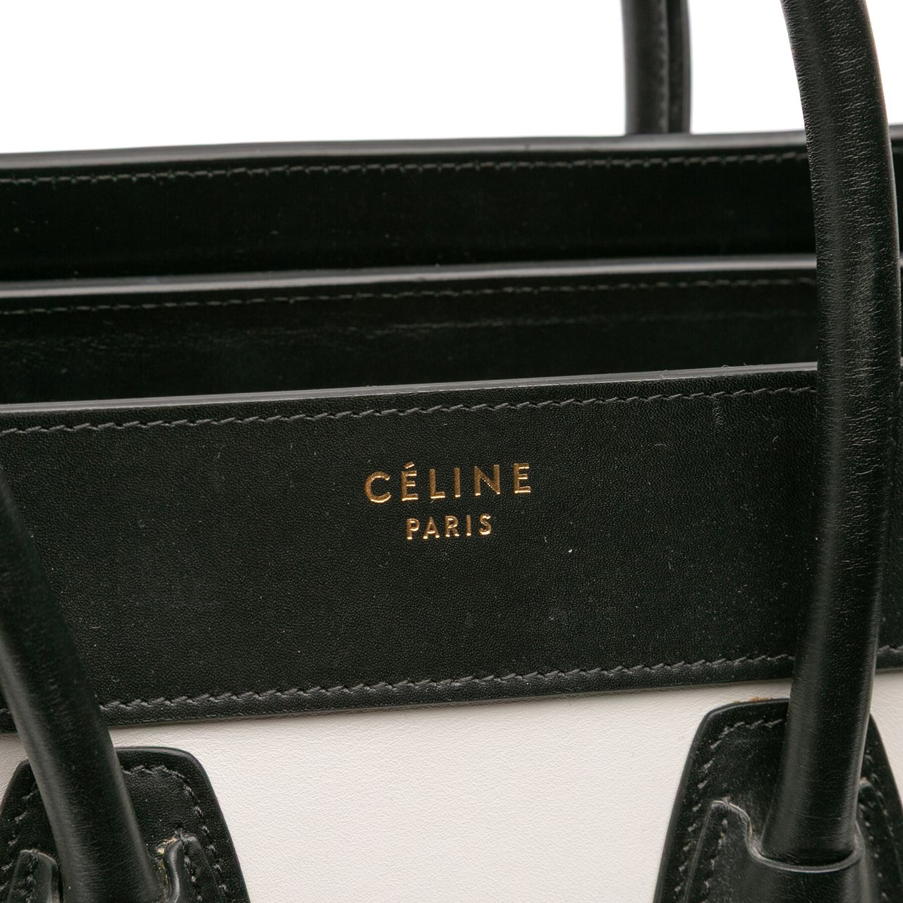 Celine Micro Tricolor Nubuck and Calfskin Luggage Tote Wit
