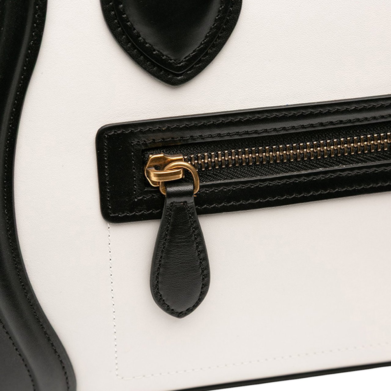 Celine Micro Tricolor Nubuck and Calfskin Luggage Tote Wit