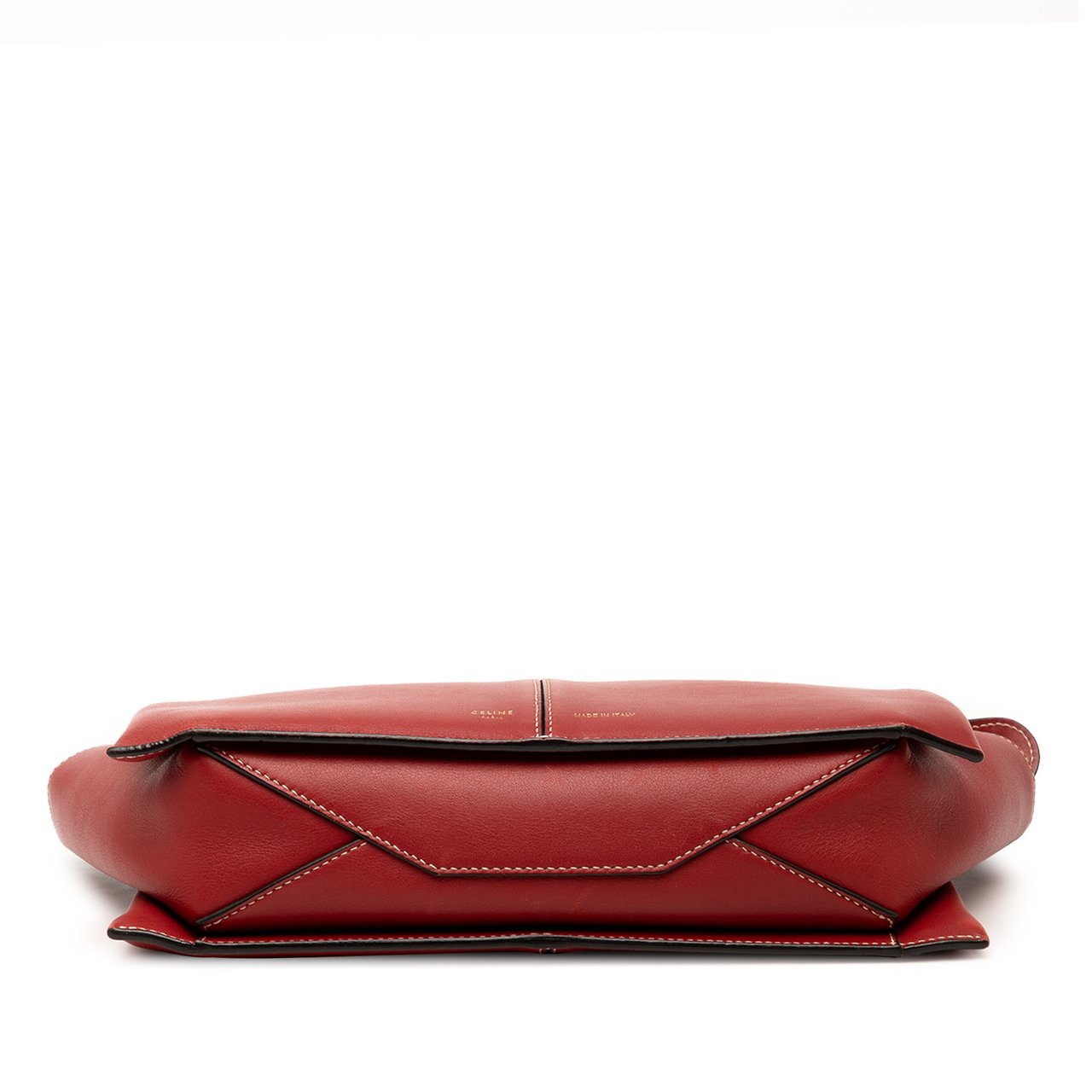 Celine Trifold Leather Clutch On Chain Rood