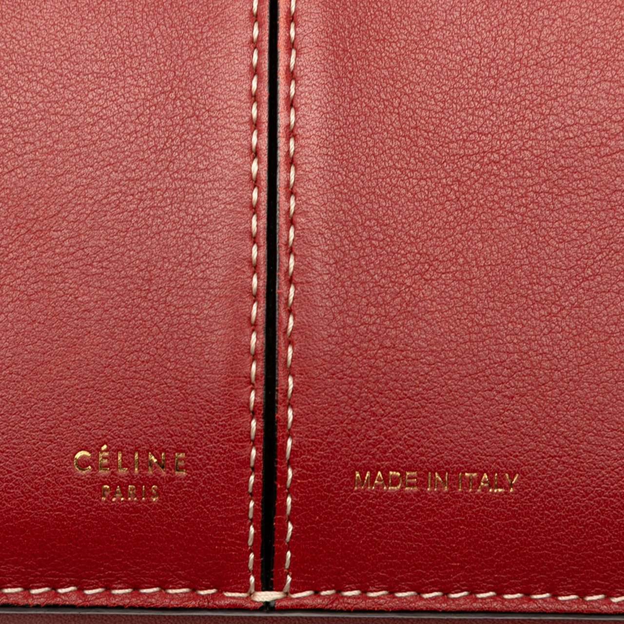 Celine Trifold Leather Clutch On Chain Rood