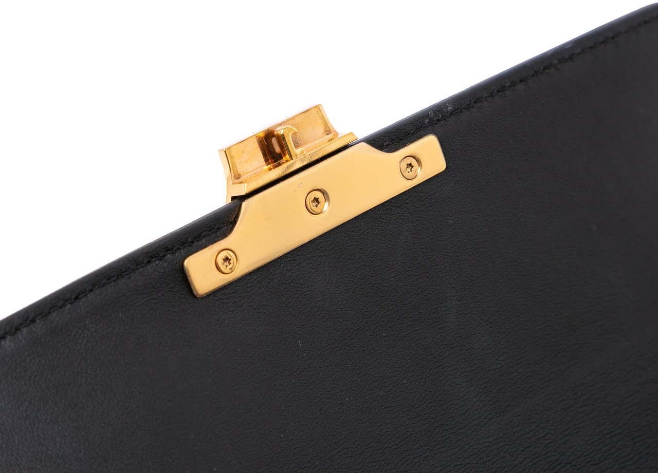 Celine Shiny Calfskin Claude Shoulder Bag Zwart
