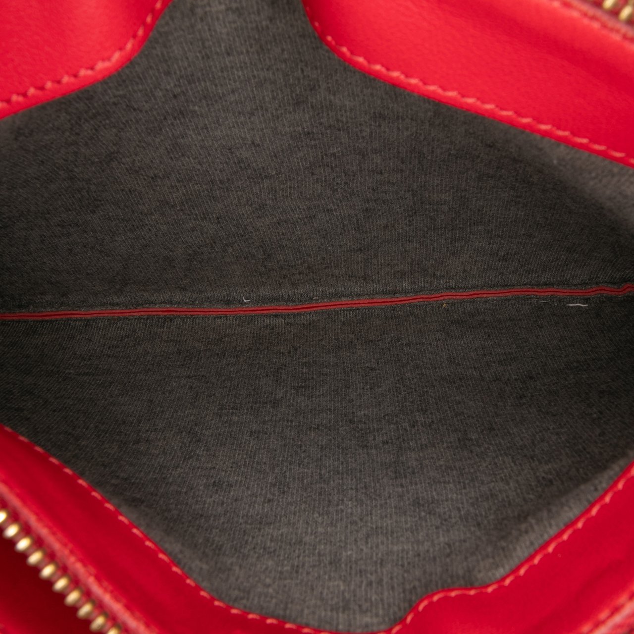 Celine Small Lambskin Trio Crossbody Rood