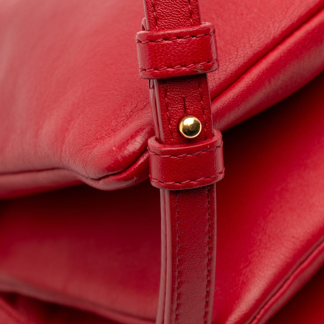 Celine Small Lambskin Trio Crossbody Rood