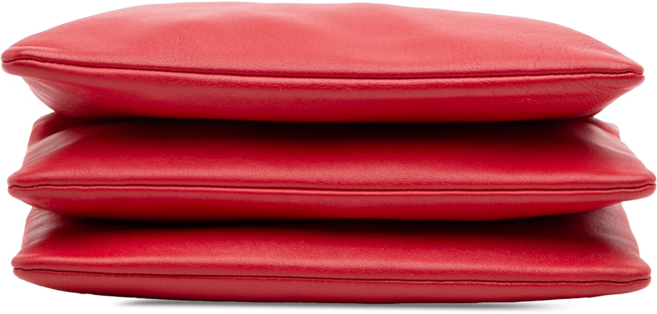 Celine Small Lambskin Trio Crossbody Rood