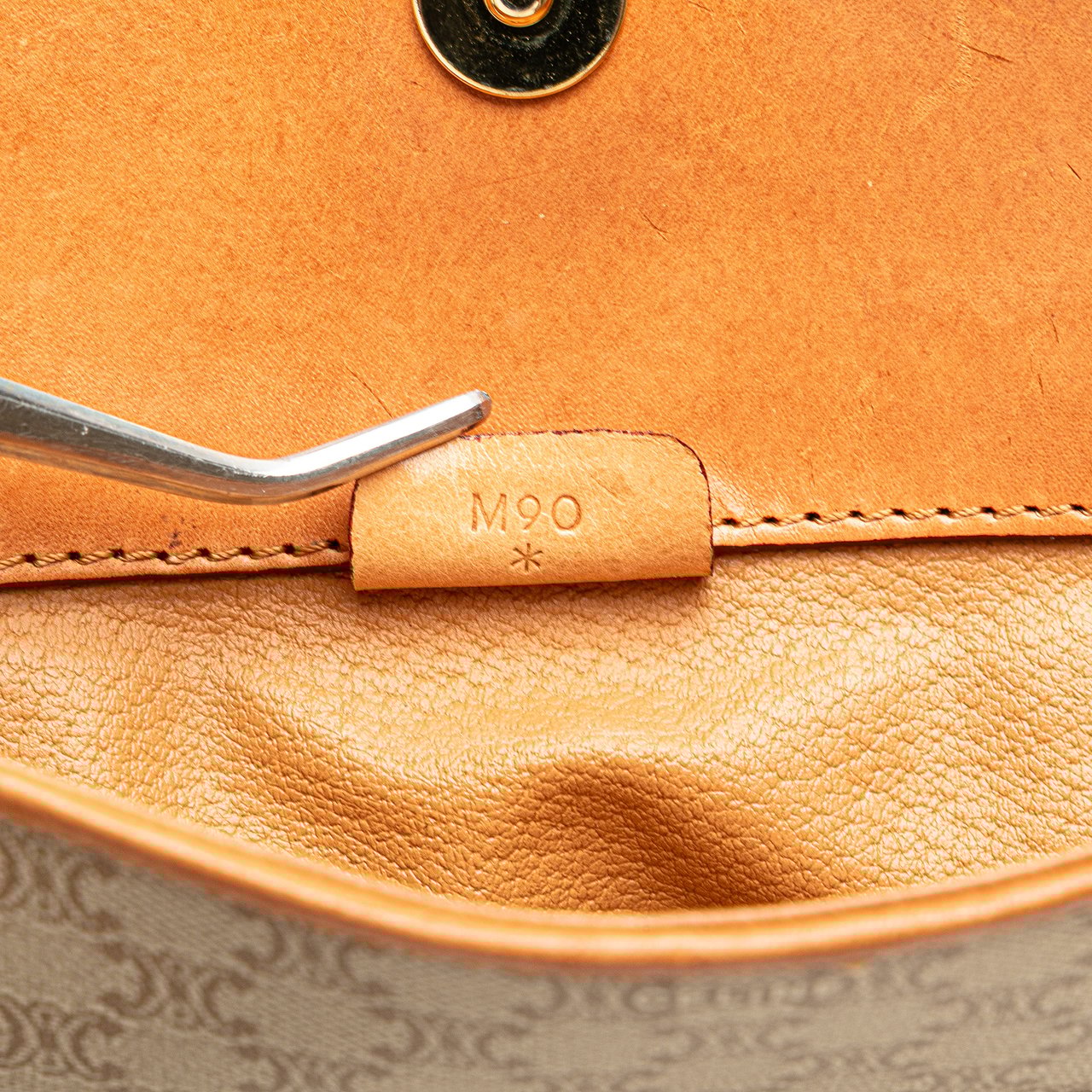 Celine Macadam Coated Canvas Clutch Bruin