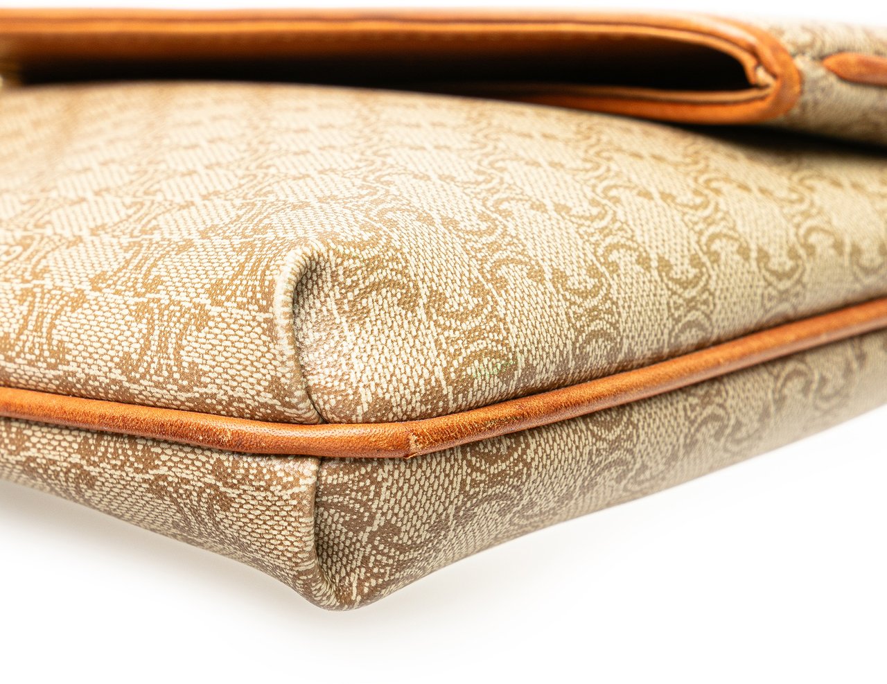 Celine Macadam Coated Canvas Clutch Bruin