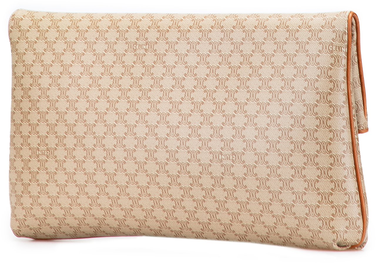 Celine Macadam Coated Canvas Clutch Bruin