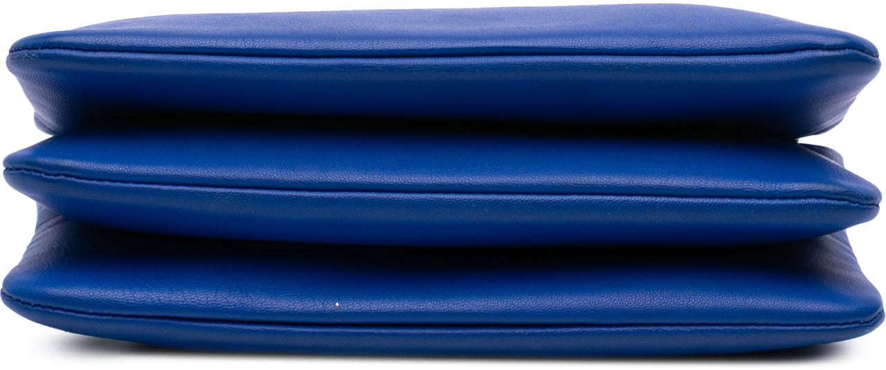 Celine Small Lambskin Trio Crossbody Blauw