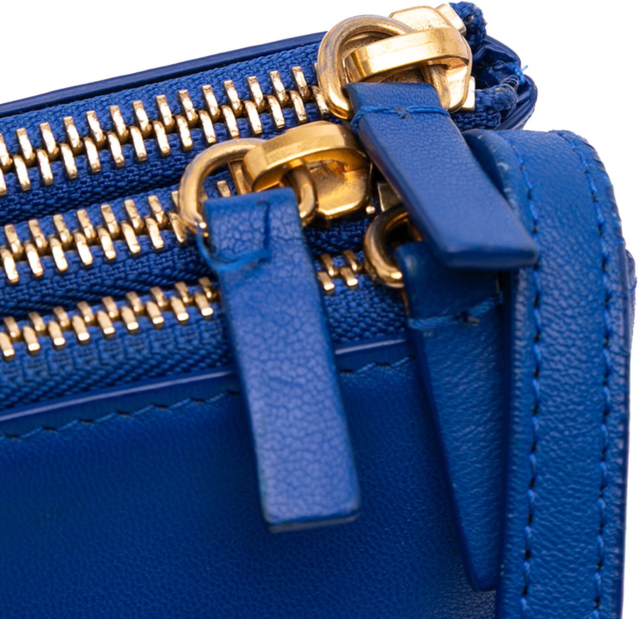 Celine Small Lambskin Trio Crossbody Blauw