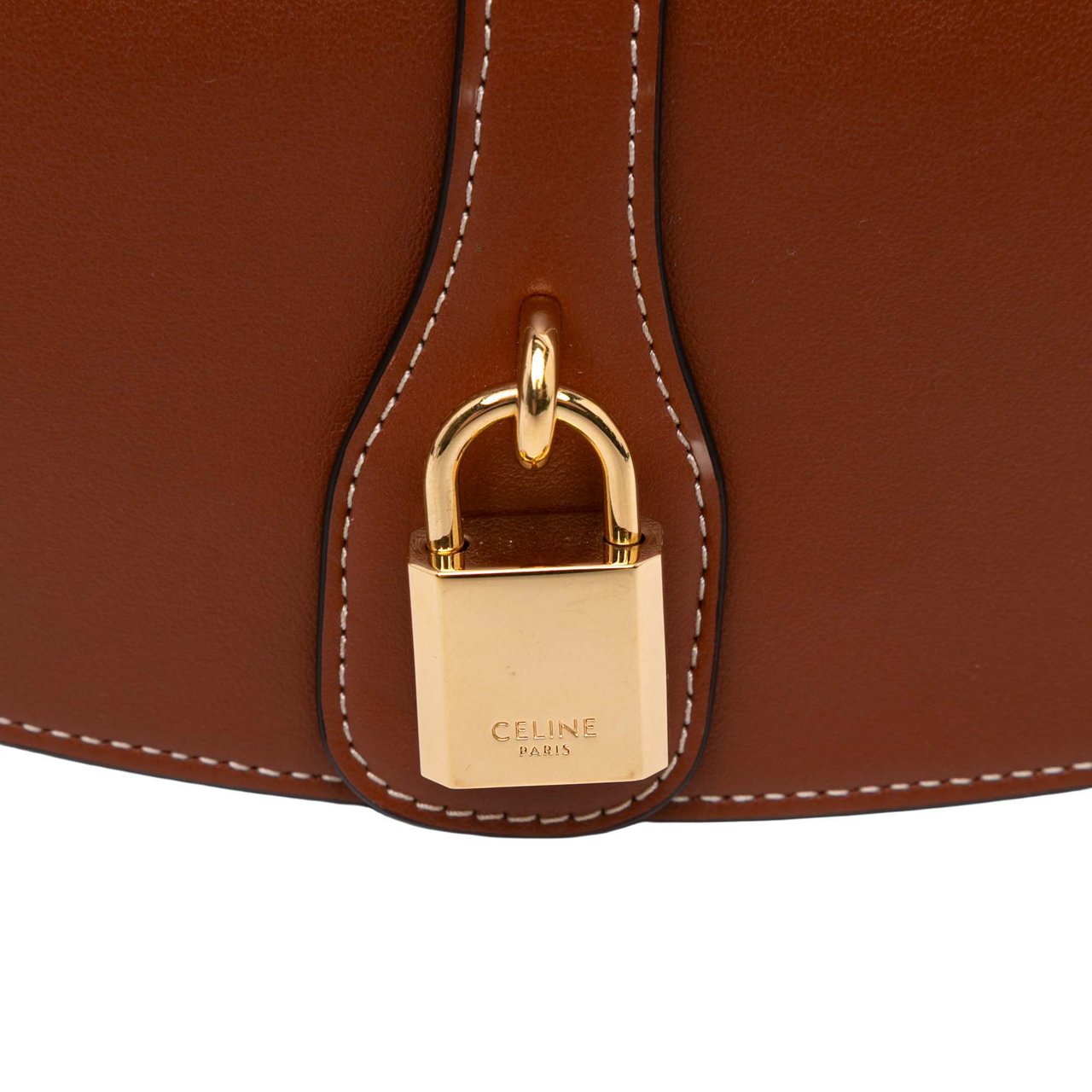 Celine Smooth Calfskin Tabou Clutch on Strap Bruin