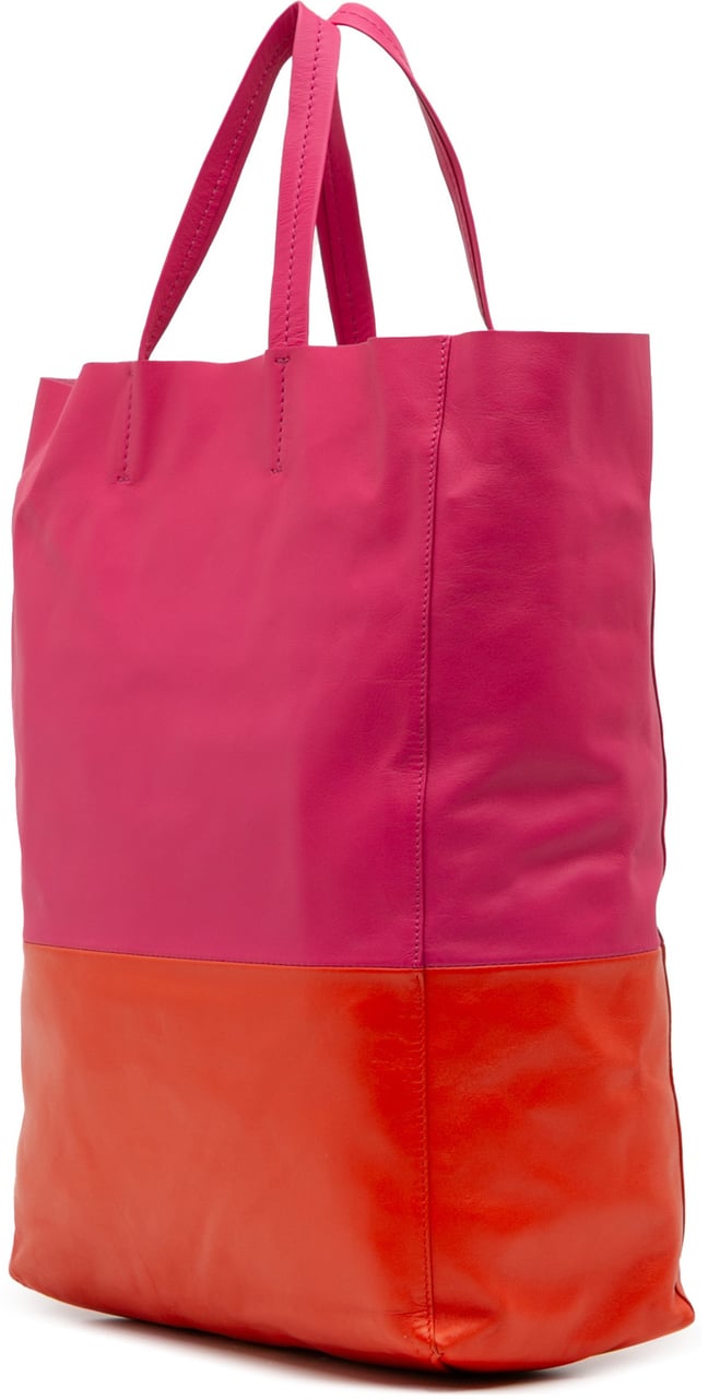 Celine Bicolor Leather Vertical Cabas Tote Roze
