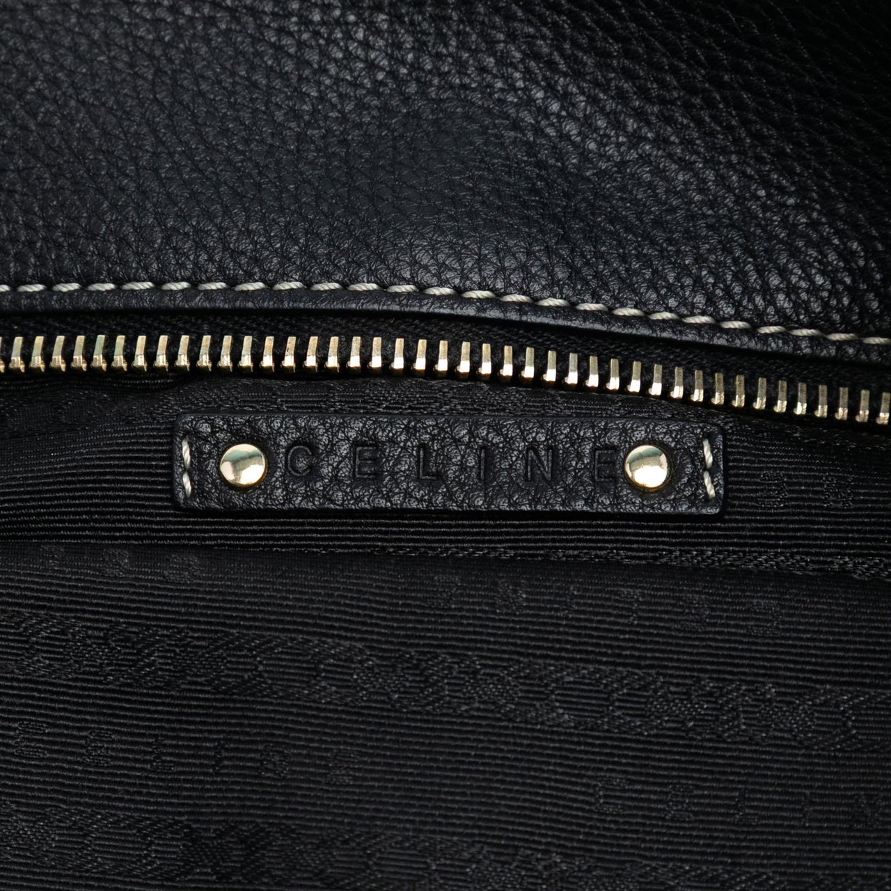 Celine Large Grained Calfskin Bittersweet Hobo Zwart