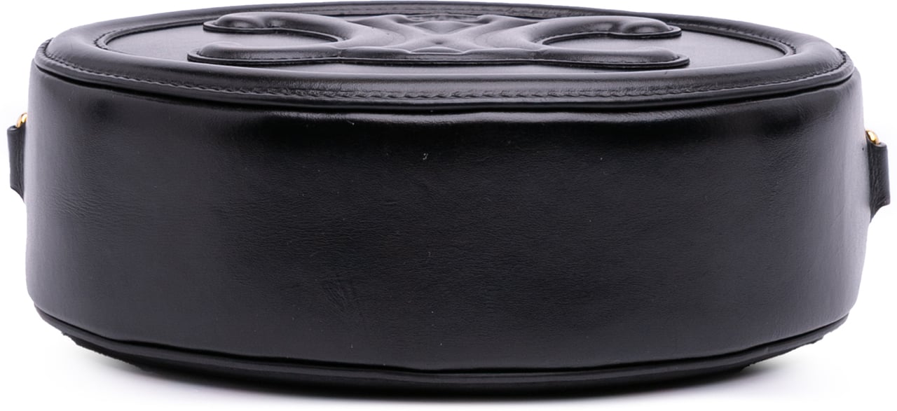 Celine Small Calfskin Cuir Triomphe Oval Crossbody Zwart