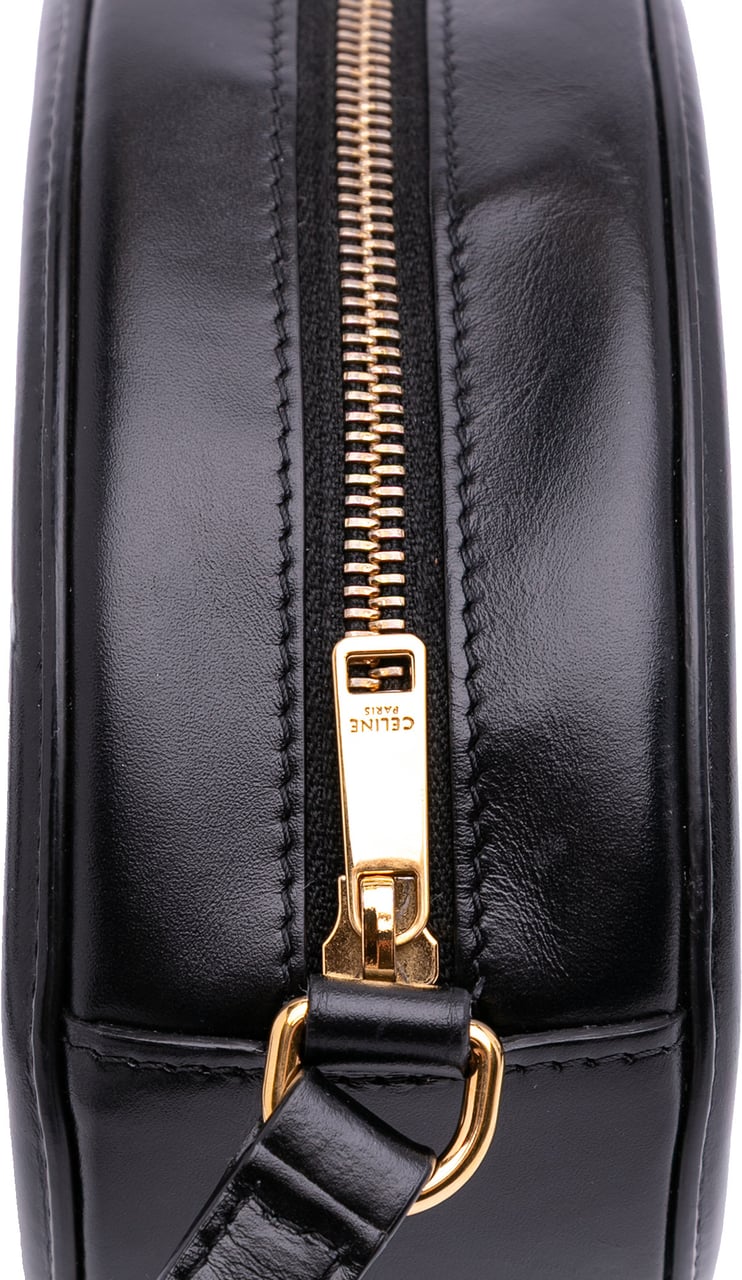 Celine Small Calfskin Cuir Triomphe Oval Crossbody Zwart